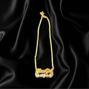 “GLOW GIRL” NECKLACE-rhinestones-colorful- gold